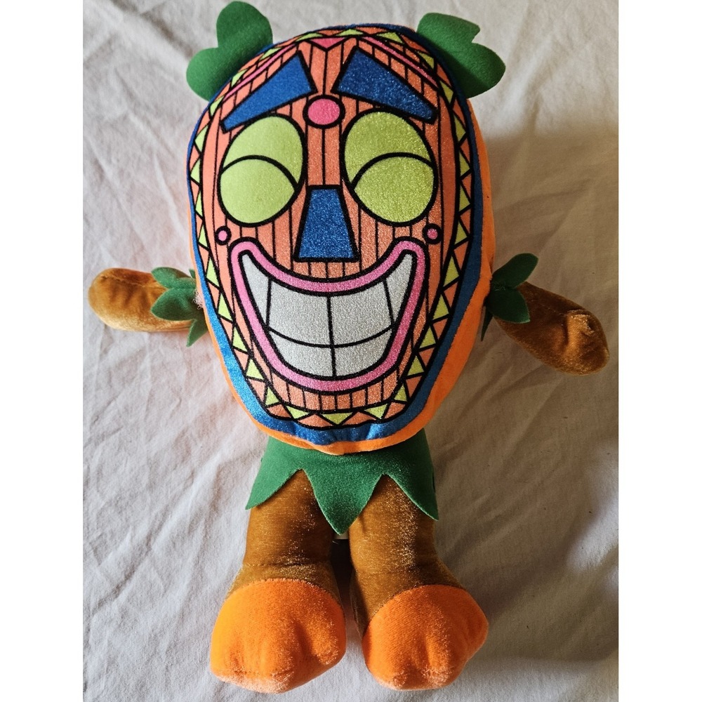 Tiki Mask Plush‎ Doll Tropical Luau Hawaiian Stuffed Toy Orange Character Plush